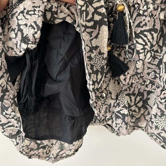 Cleobella Mylah Mini Dress Size Medium Ruffle Floral Organic Cotton Button Down - Picture 9 of 16